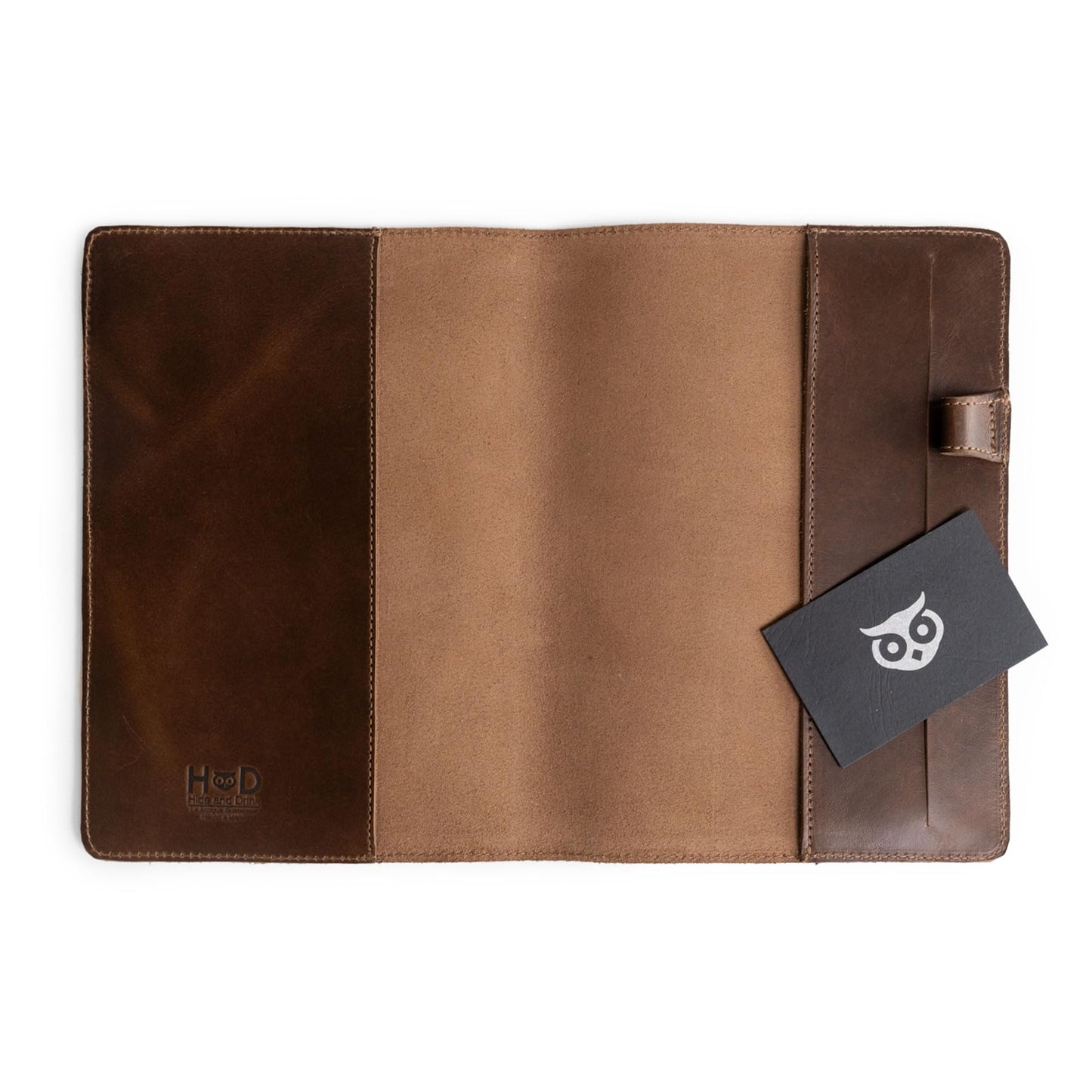 Hide & Drink, Case for Hardcover Leuchtturm A5 (5.75 x 8.25 in.) Notebook, Protective Cover for Journal, Personal Planner, Full Grain Leather, Handmade Writing Accessory, Bourbon Brown