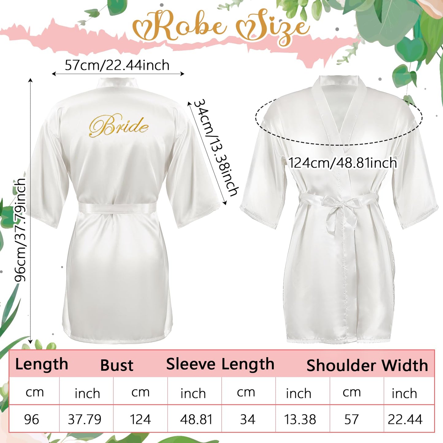 Toulite 5 Pcs Bridal Shower Gifts, Include Bride Robe Soft Kimono Robe, Bride Tumbler Cup, Claw Clip Hair Clip, Bridesmaid Proposal Gift Scrunchies, Cosmetic Travel Toiletry Bag for Women Party Favors