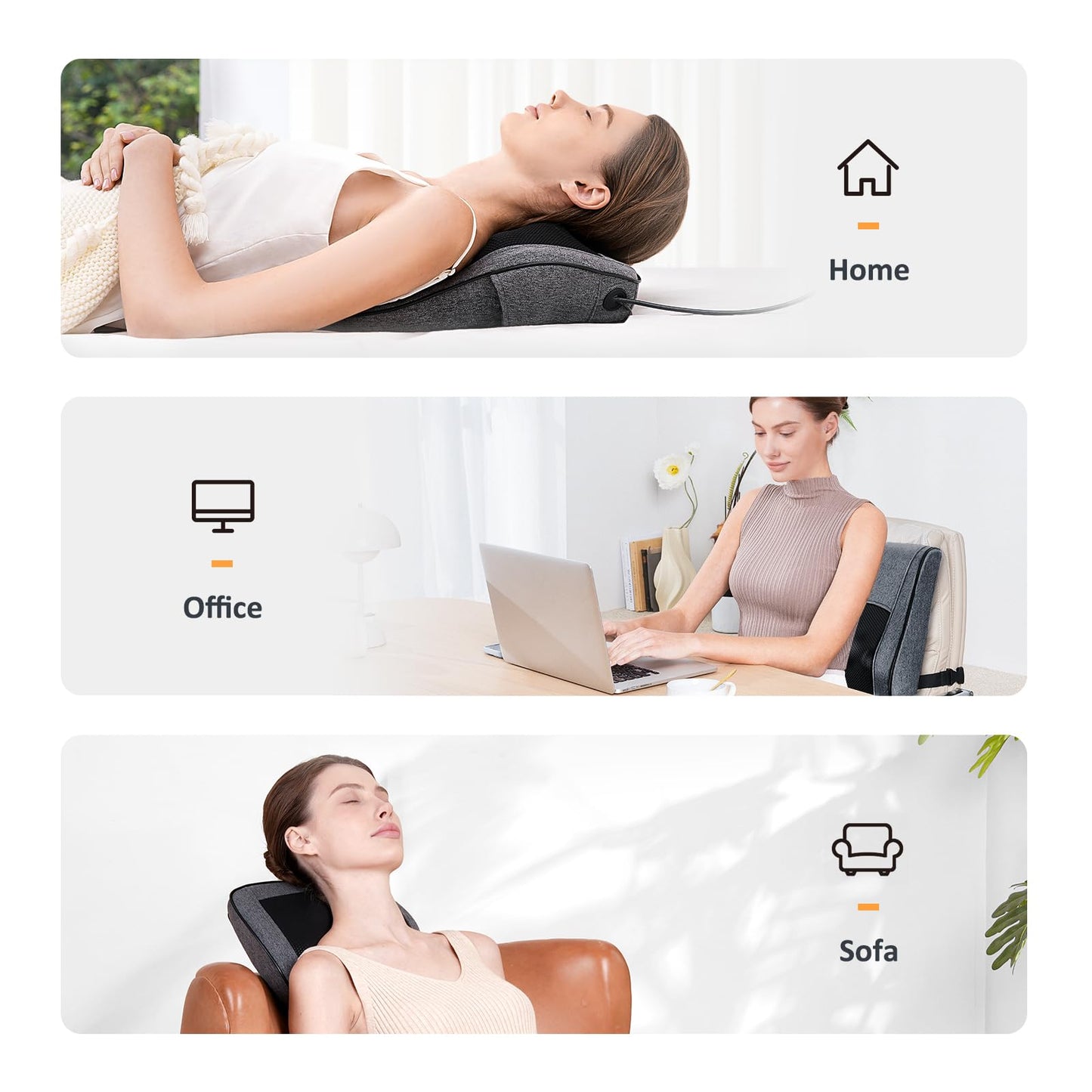 Boriwat Back Massager Neck Massager with Heat, Shiatsu Massage Pillow for Pain Relief, Masseur for Neck, Back, Shoulder and Leg, Gifts for Men Women Mom Dad, Stress Relax at Home and Office