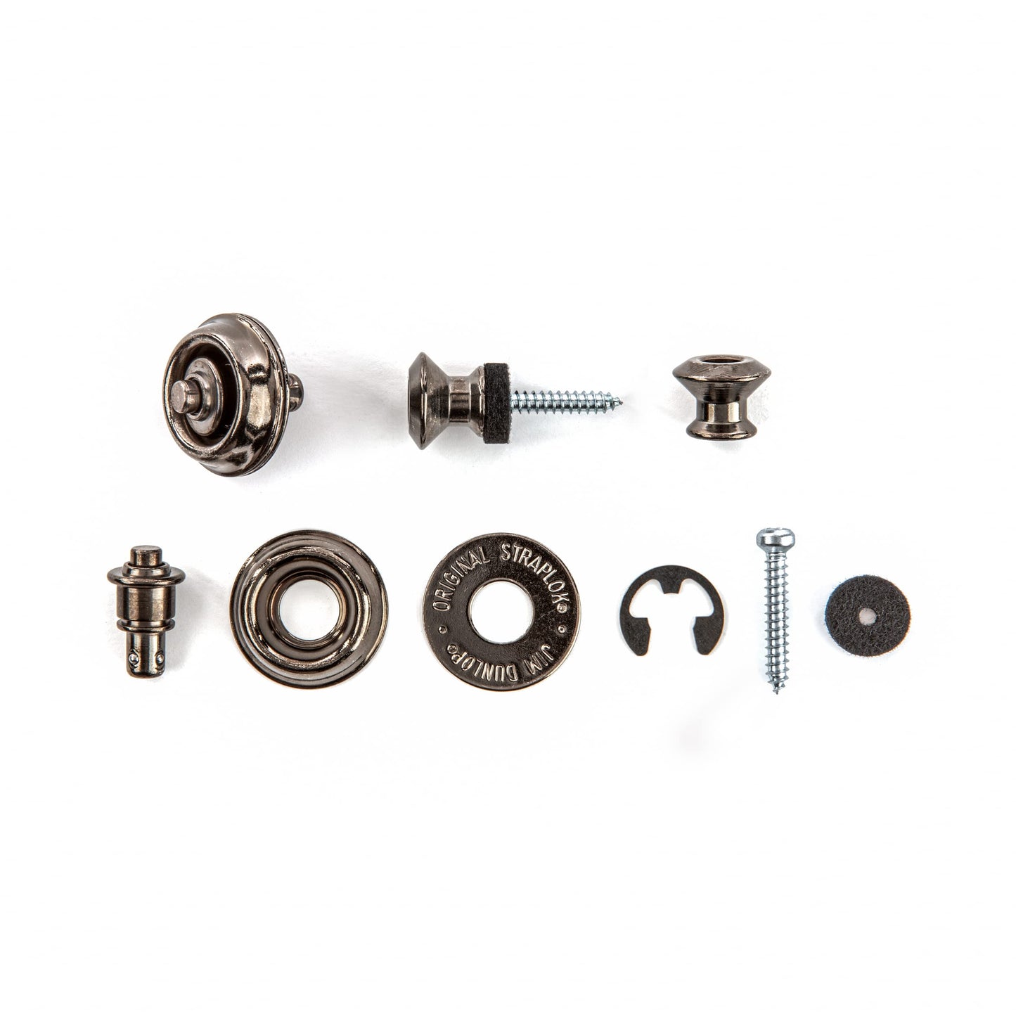 JIM DUNLOP Black Nickel Dual Design Guitar Strap Locks (SLS1036BN)