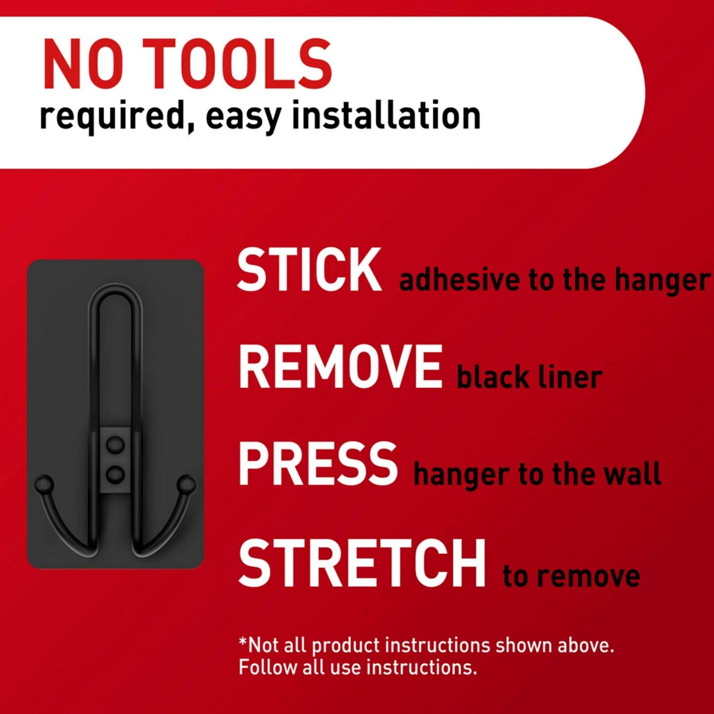 Command X-Large Matte Black Triple Hook, 2 Hooks, 6 Strips, Damage-Free Hanging Wall Hooks with Adhesive Strips, No Tools Wall Hooks for Hanging Decorations in Living Spaces