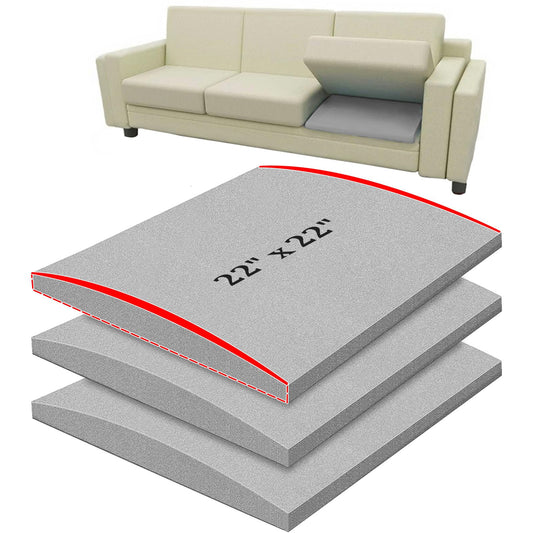 22" x 22" Couch Cushion Support for Sagging Seat, 3 PCS Large Size Insert Sofa Cushion Support Board for Better Lift, 45D High-Density Foam Couch Replacement for Furniture Seat Sagging Repair, Grey