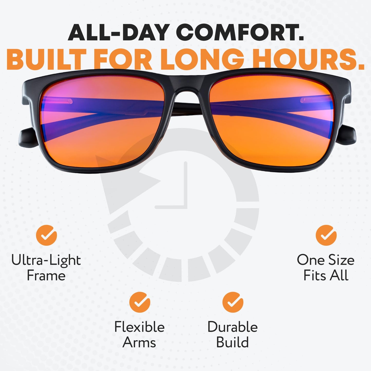 PROSPEK Blue Light Blocking Glasses SOLARIS – Orange Lenses Filter 99.9% Blue Light, May Improve Sleep, Focus & Eye Protection