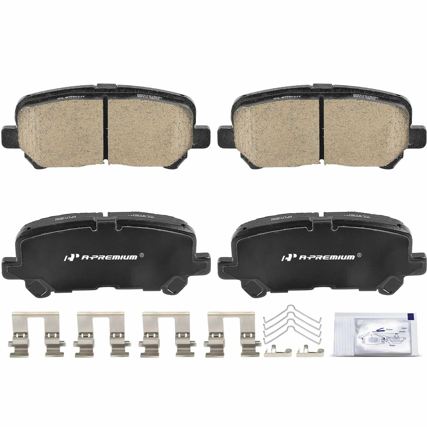 A-Premium Rear Ceramic Disc Brake Pads Set Compatible with Honda Odyssey 2011-2017, Pilot 2009-2015 & Acura MDX 2007-2013, ZDX 2010-2013, 4 Pcs