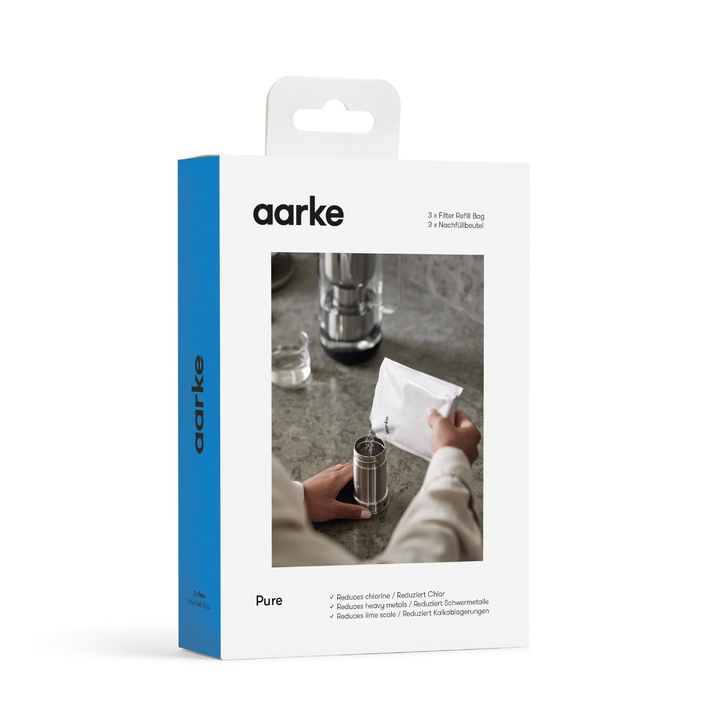 aarke Pure Filter Refill Granules - Reduces Heavy Metals for Clean Water, Eco-Friendly, 8-Week Performance, Filters 31.7 Gallons Per Bag (3 Pack)