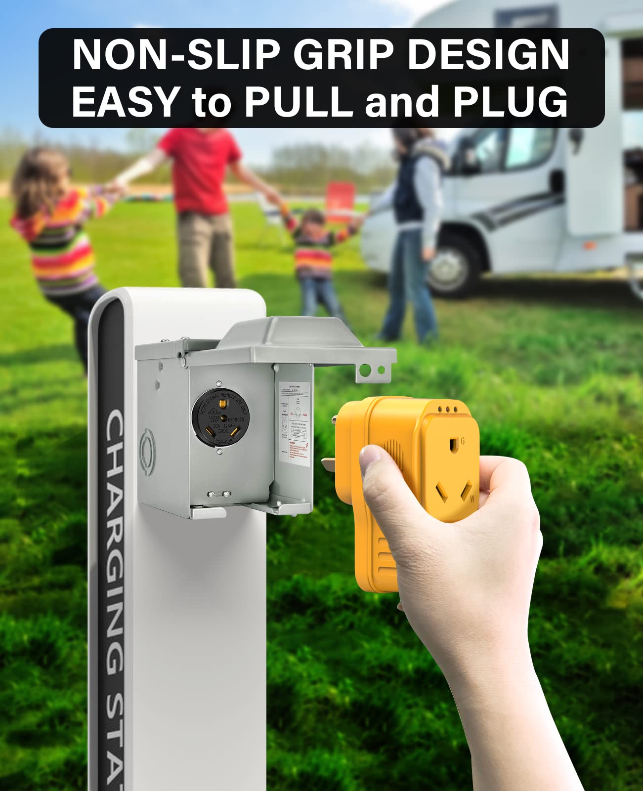 EyGde 30 Amp Surge Protector for RV, RV Circuit Analyzer Power Surge Protection 30amp, Plug Adapter with LED Indicator Lights for Camper Travel Trailer Accessories