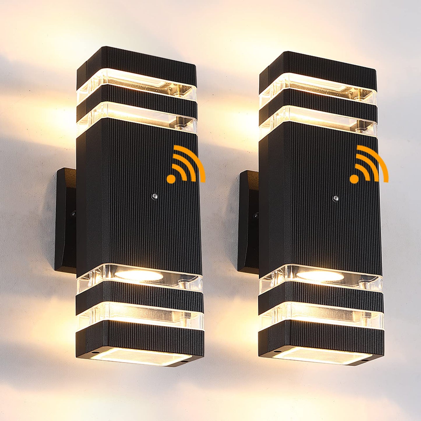 BOXCUPIN Dusk to Dawn Led Outdoor Lighting 2 Pack,3000K Warm White Exterior Light Fixture,Aluminum Sensor Waterproof Outdoor Lights for House Porch Hallway Patio Garage