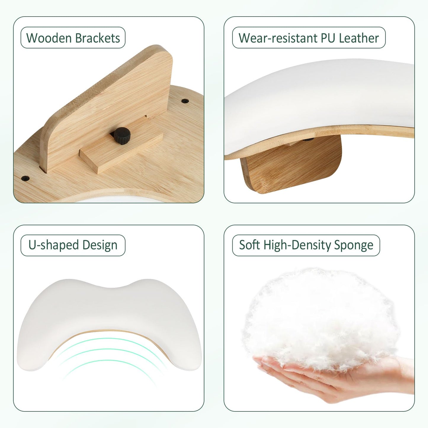 Arm Rest for Nails Tech, Nail Arm Rest Cushion with Nail Table Mat, U Shaped Nail Rest, Hand Rest for Nails Tech, Nail Rest Stand, Manicure Hand Rest with Detachable Brackets, Nail Hand Rest, White