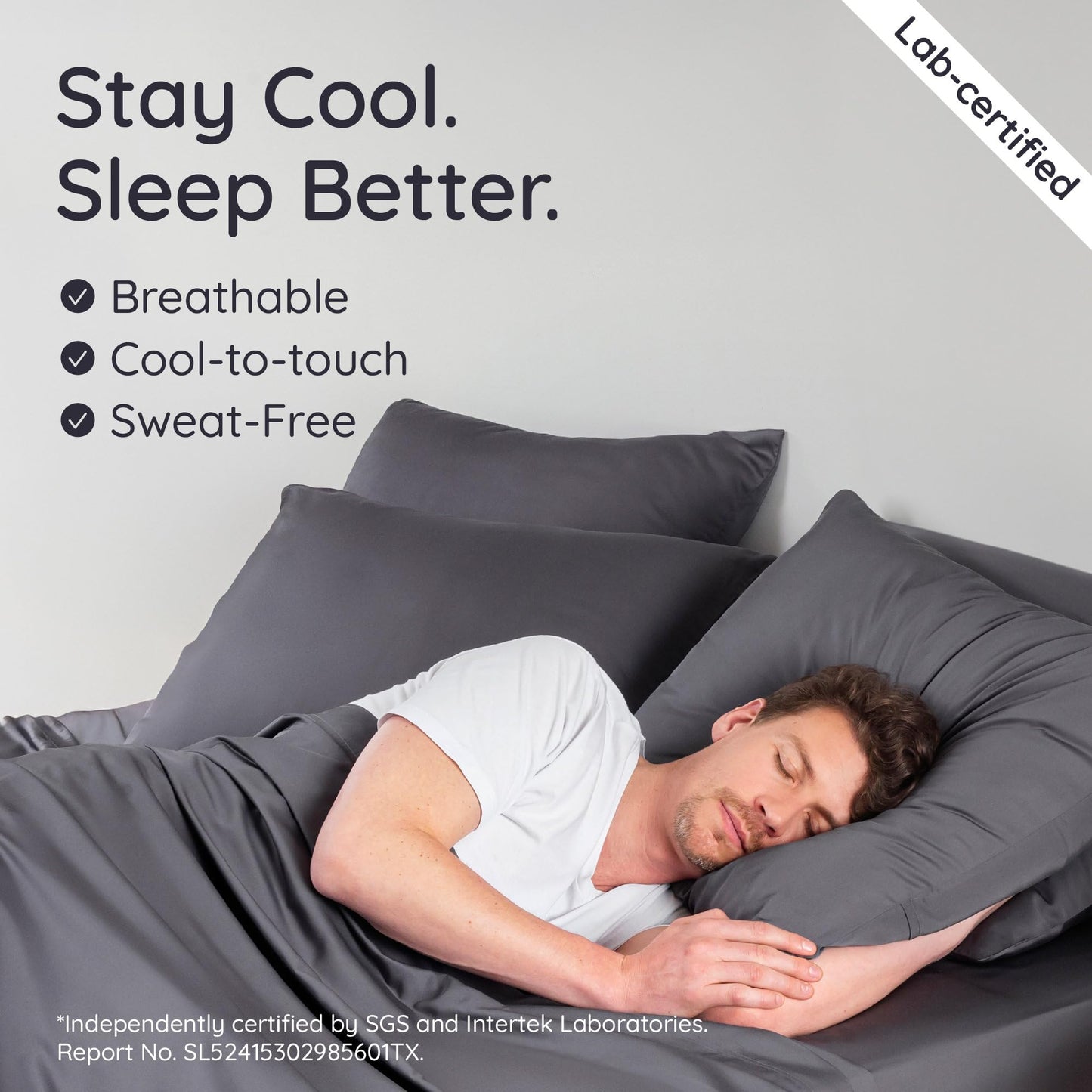 Bambaw 100% Viscose Derived from Bamboo Pillowcase Queen Size – Set of 2 Cooling Pillow Cases for Hot Sleepers, Envelope Pillow Cases Queen Size, Breathable & Super Soft Pillow Cases (Charcoal)