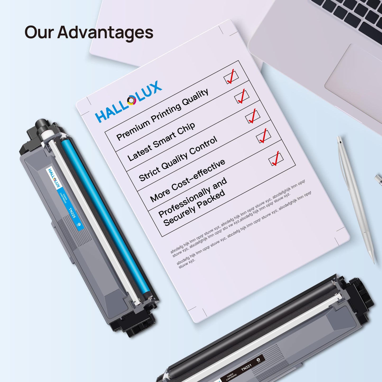 TN221 Toner Cartridge TN225 High Yield (with chip) 5 Pack MFC-9340CDW HL-3170CDW MFC-9130CW Toner Replacement use with HL-3170CDW HL-3180CDW MFC-9130CW MFC-9330CDW L2340DW