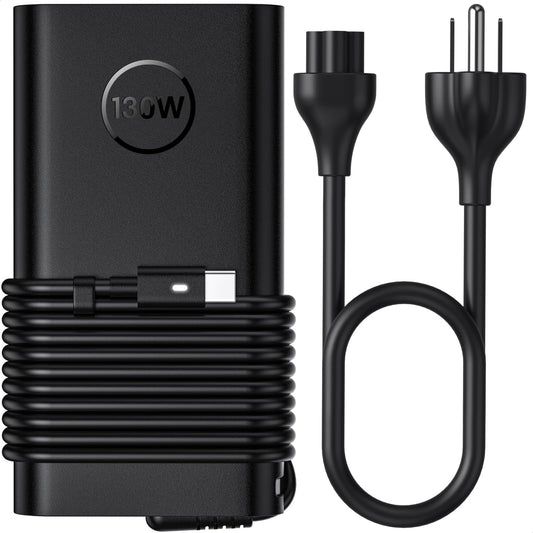 130W USB C Laptop Charger for Dell XPS 15 17 2in1 9575 9500 9510 9520 9530 9700 9710 9720 9730 Precision 5530 5550 5560 5570 5750 5760 3560 3570 3571 Latitude 5520 5420 5510 7410 7310 7210 9410 9510