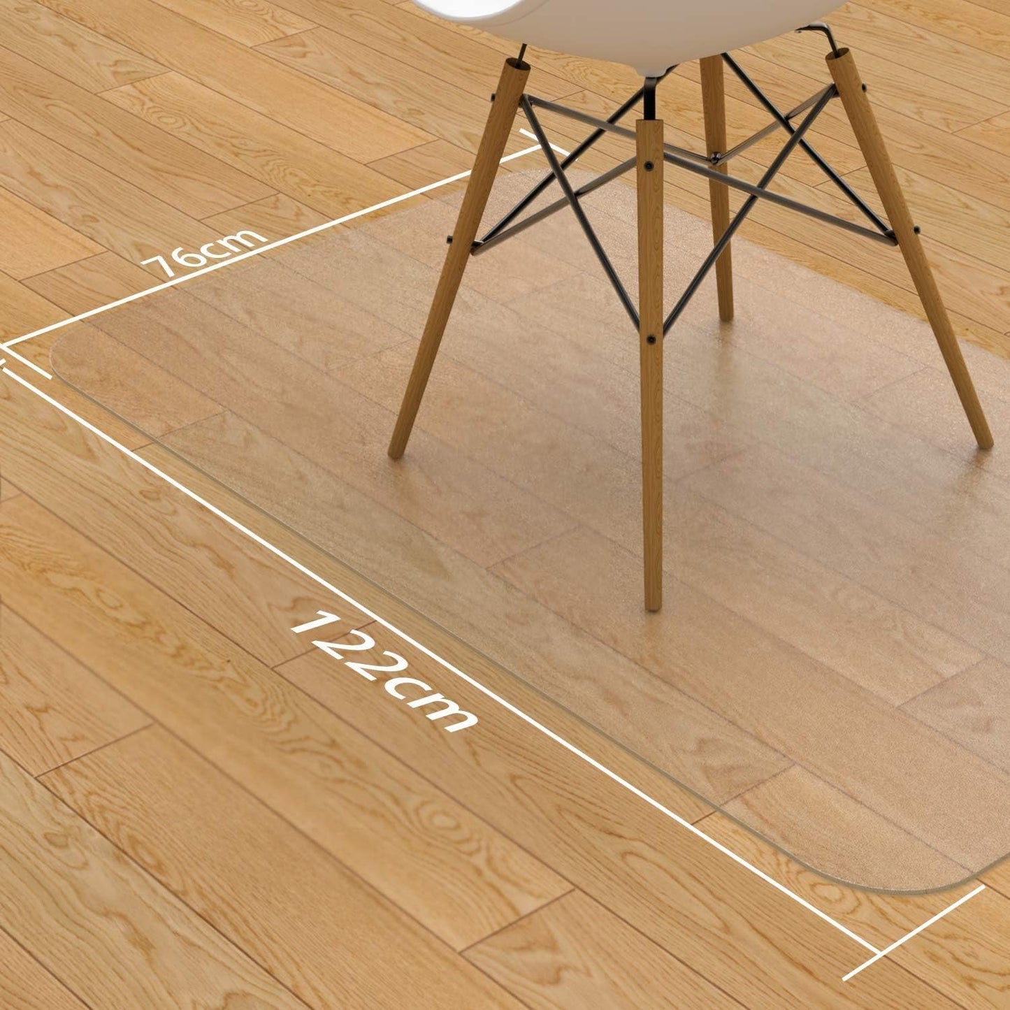 NATRKE Office Chair Mat for Hardwood Floor, 30"x48" Clear Desk Chair Mat with Non-Slip Frosted Back, Transparent PVC Floor Protector Rug for Home Office, BPA & Phthalate Free (Not for Carpet)