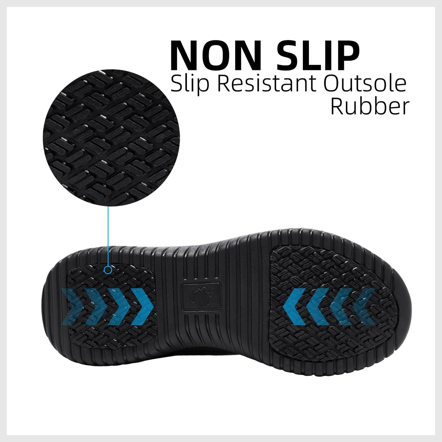ENLEN&BENNA Non Slip Work Shoes for Men Waterproof Slip Resistant Food Service Restaurant Kitchen Chef Shoes Lightweight Comfort Walking Sneaker Casual Shoe Black Size 9