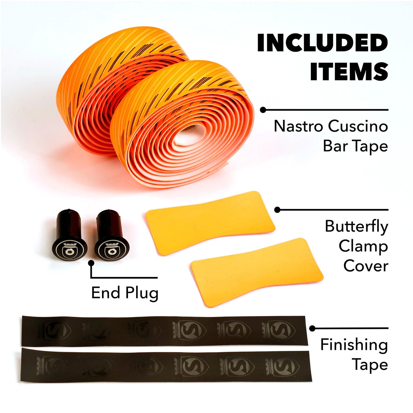SILCA Nastro Cuscino Bike Handlebar Tape, Black 2.5mm – Extra Thick Bike Bar Tape, Comes with Aluminum End Plugs & Installation Kit – Durable, Comfortable, and Vibration-Damping