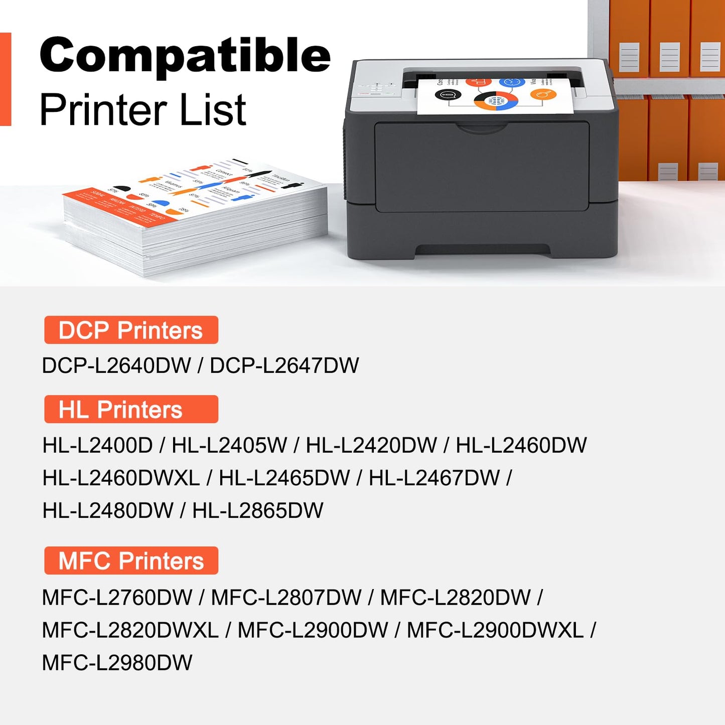 TN830XL TN830 Toner Cartridge Compatible Brother HL-L2460DW DCP-L2640DW Toner Replacement for Brother 830XL High Yield Black Toner Use with HL-L2465DW HL-L2400D MFC-L2820DW HL-L2480DW Printer(2 Black)