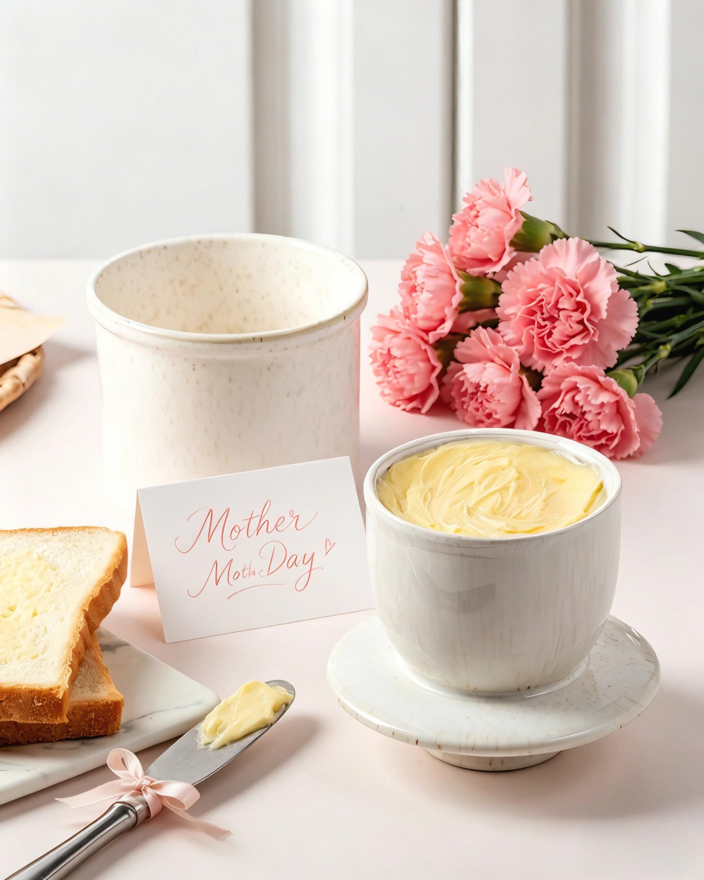 XELA Ceramic Butter Crock, The Original Reactive Glaze Speckled White, Butter Dish with Water Line for Spreadable Fresh Butter & Gift for Women - Speckled White