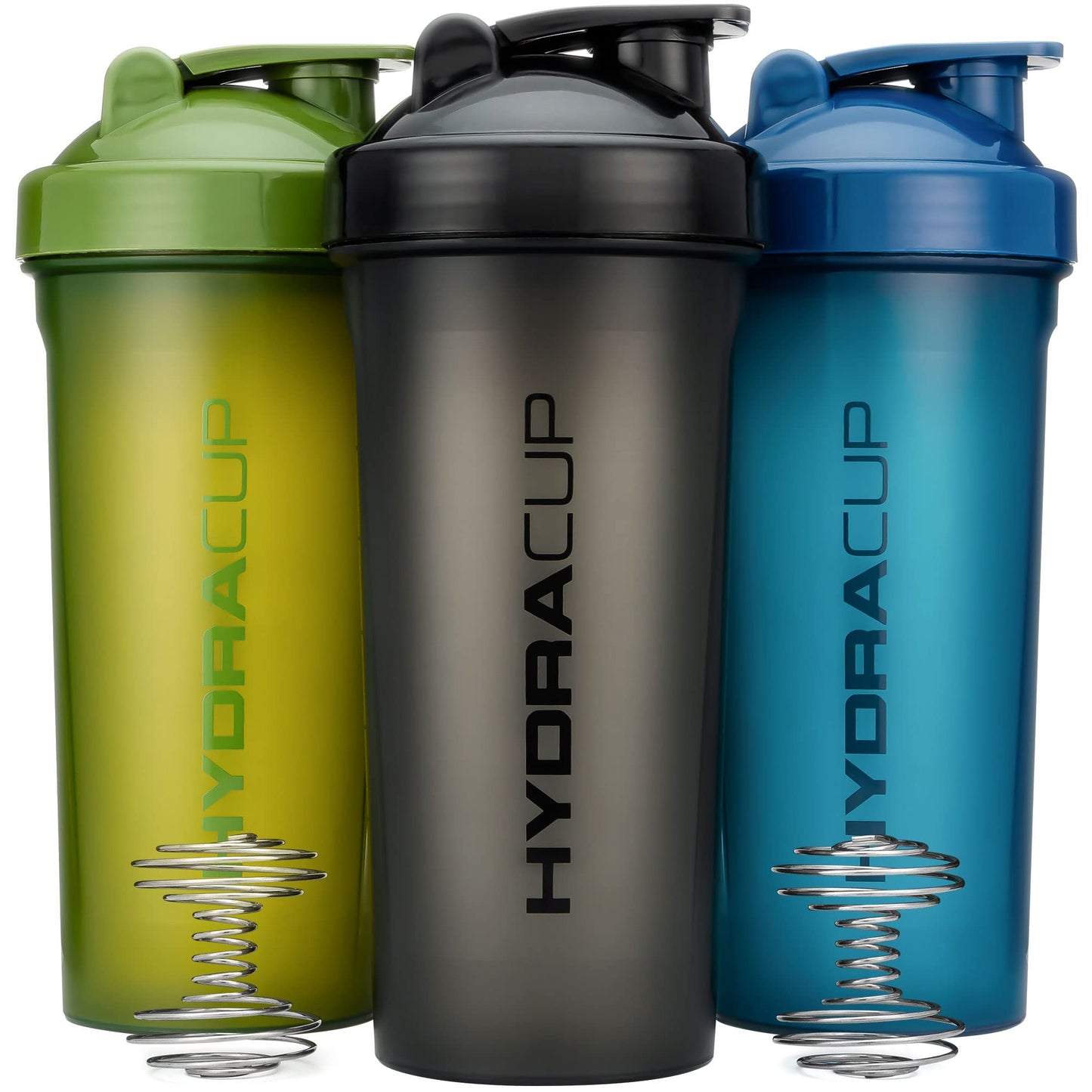 Hydra Cup [3 Pack] 45 Ounce Shaker Bottles for Protein Shakes, Jumbo Shaker Cups w/Ball Blender Whisk, Extra Large Bottle with Handle (Dark Colors