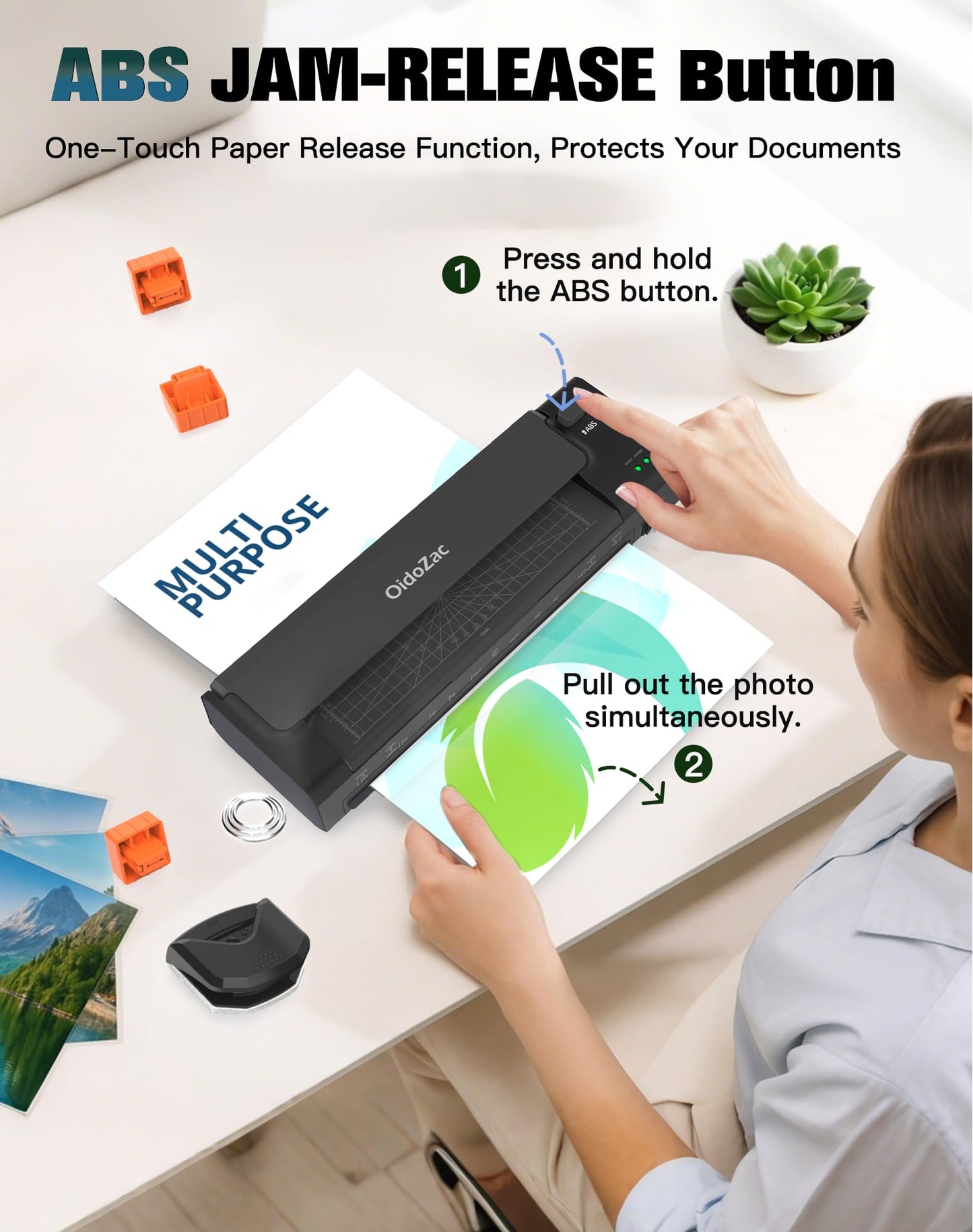 13 Inch Laminator Machine with Auto Paper Feed, Never Jam A3 Thermal & Cold Lamination, 20 Laminating Sheets, 10-in-1 Laminator with Cutter, Trimmer & Corner Rounder for Office School Home Use（Black）