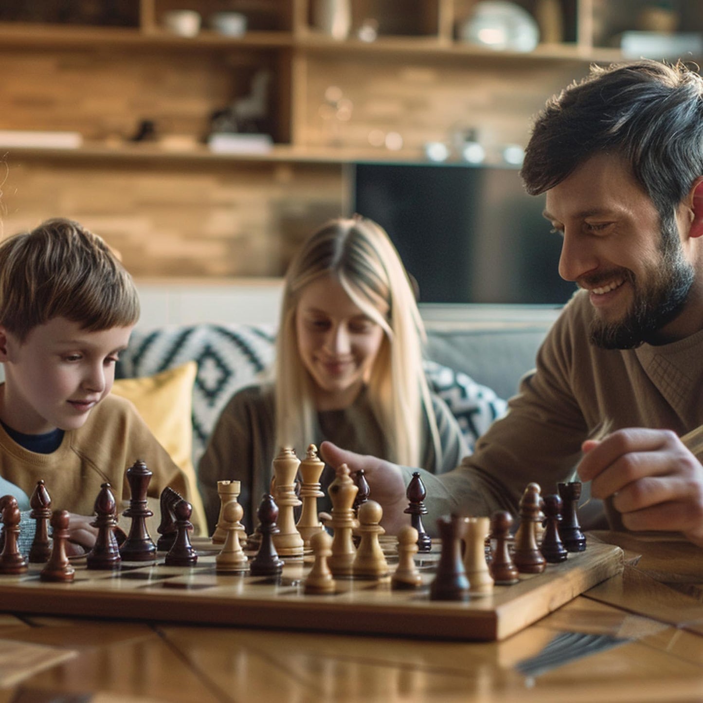kawaiicrocodile Magnetic Wooden Chess Set, 15'' Folding Chess Board Set with 1 Storage Bags and 2 Extra Queens, Gifts for Man, Women, Beginner (Walnut)