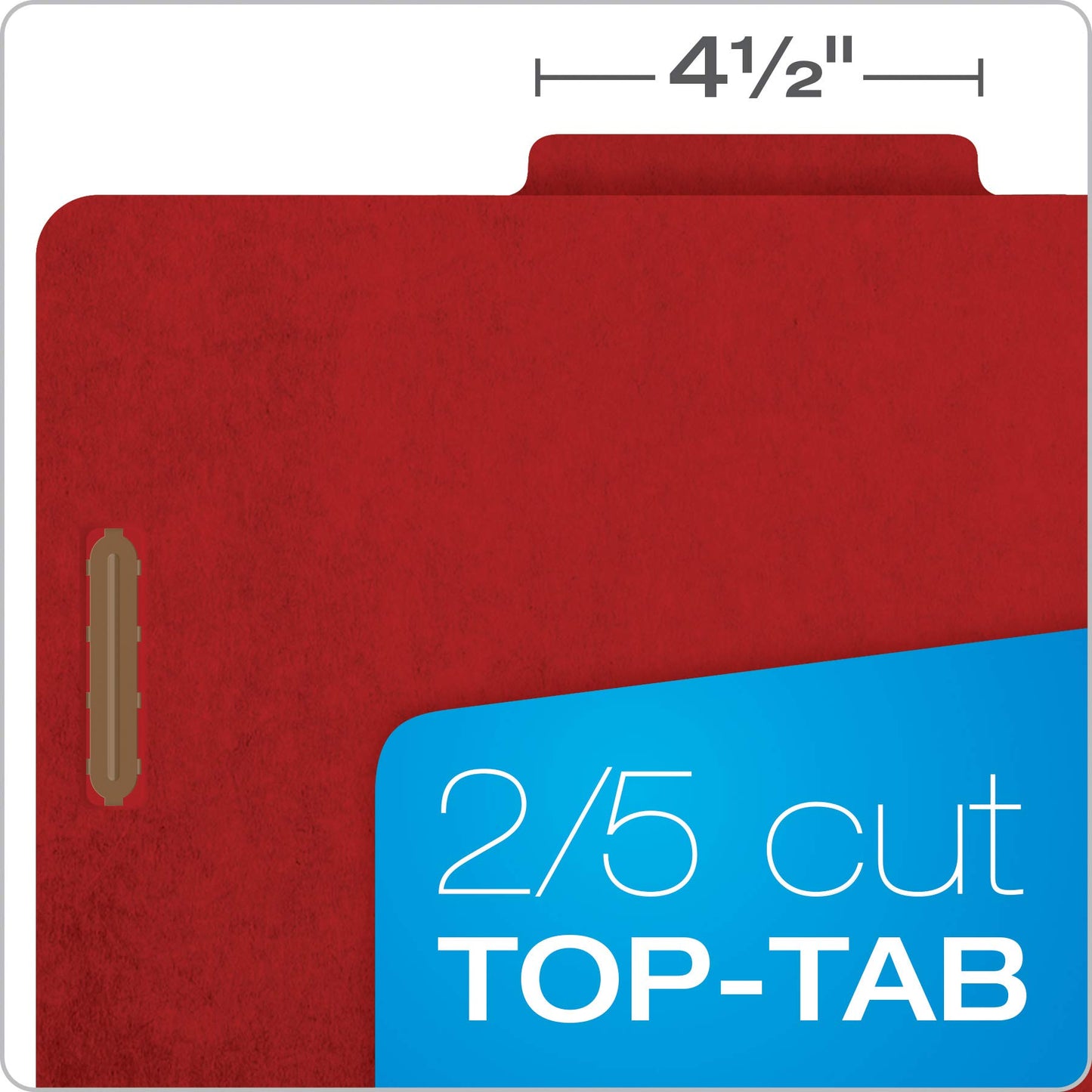 Pendaflex File Folders, Classification Organizer with Fasteners, Letter Size, 2 Dividers, Bright Red, Holds Multiple Sections, Durable Pressboard, 10-Pack for Office or Project Filing