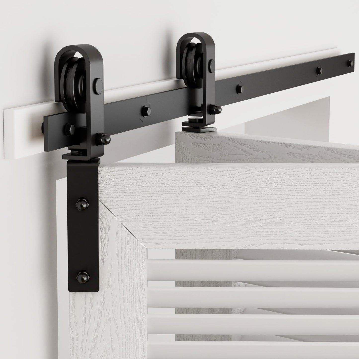 TSMST 91CM/3FT Bi-Folding Sliding Barn Door Hardware,Quietly Simple and Easy to Install for 2 Doors Hardware Kit, Applicable to Door Openings 60-70CM