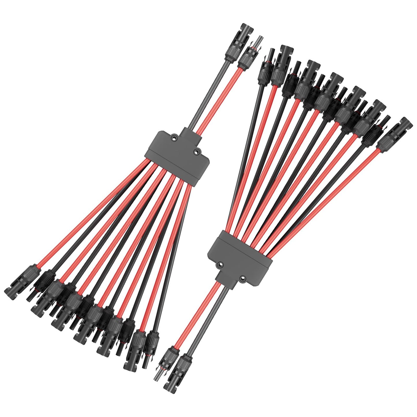 HCOVTXR 1 Pair Solar Panel Connectors Y Branch 2 to 12,Solar Parallel Connectors for 2-6 Solar Panels,10AWG Solar Y Connector PV Tool Kit