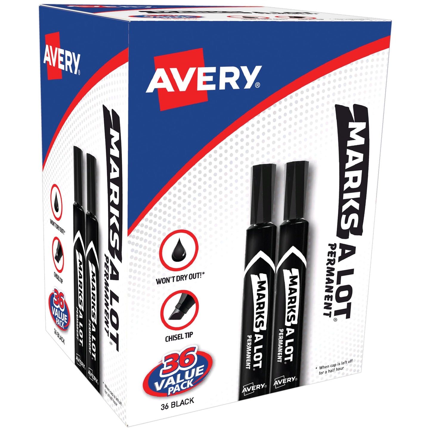 Marks A Lot Large Desk Style Permanent Markers, Black