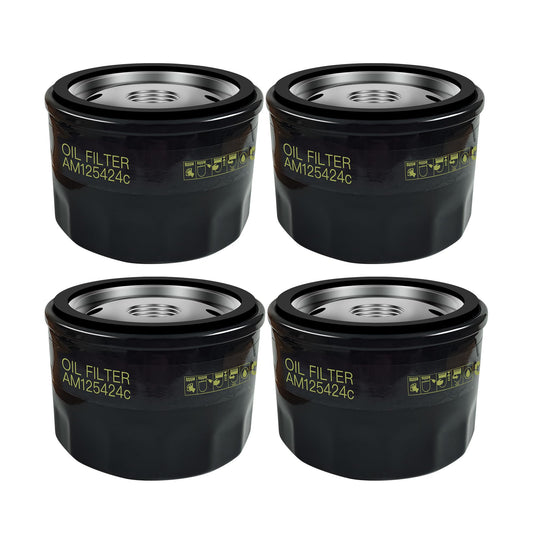 4 Pack AM125424 Oil Filter for John Deer AM125424c GY20577 D140 D130 D110 D105 X350 X320 X300 S140 S110 S100, Replace for Kawasaki 49065-7007 49065-0721