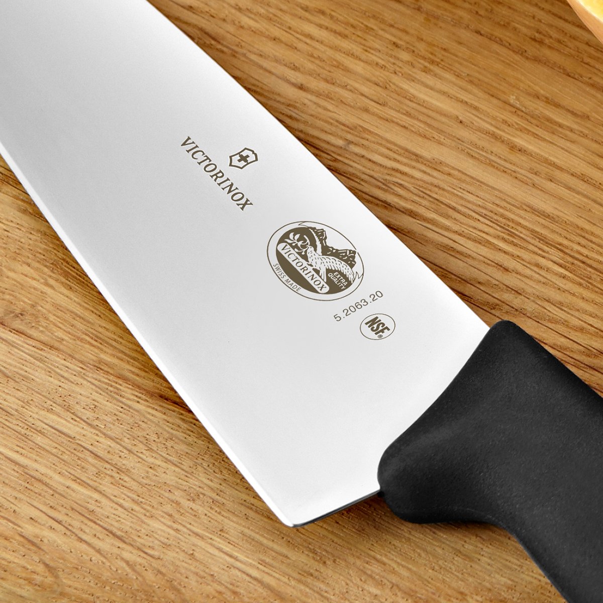 Victorinox Fibrox Chef's Knife, 8" Straight Extra Wide Blade, Black