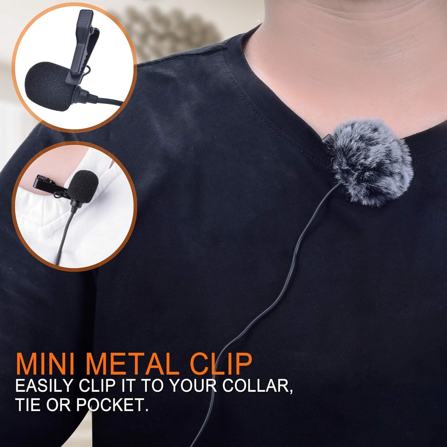 COMICA XLR Lavalier Condenser Microphone,CVM-V02O Omnidirectional Lapel Lavalier Microphone,Clip on Mic Interview Kit for Recorder Mixer camcorders Zoom H4n H5 H6 Tascam DR 40 DR100 (5.9f,1 Pack)
