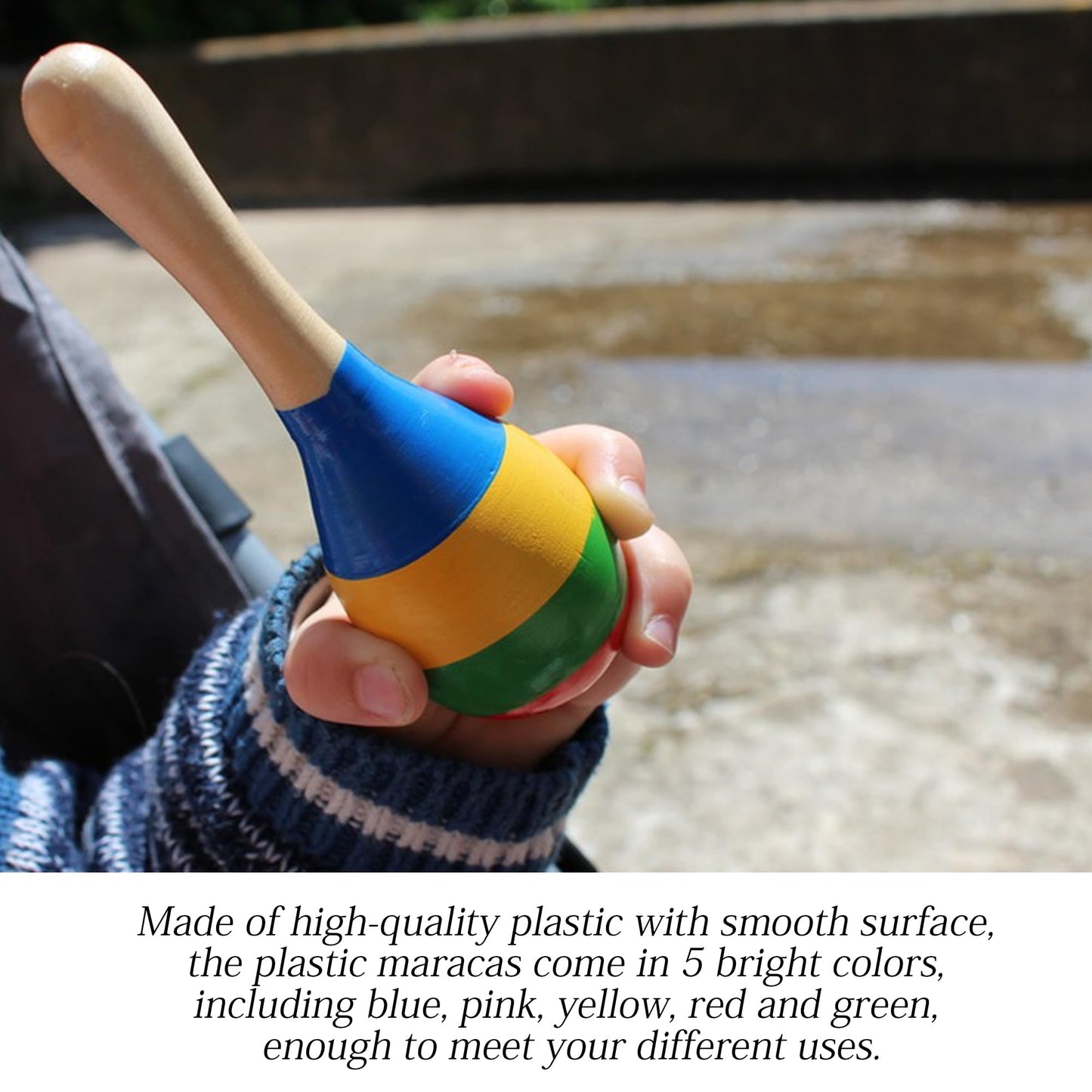 BQLZR 13x3.9cm Plastic Maracas Rattle Shakers Musical Instrument Pack of 24