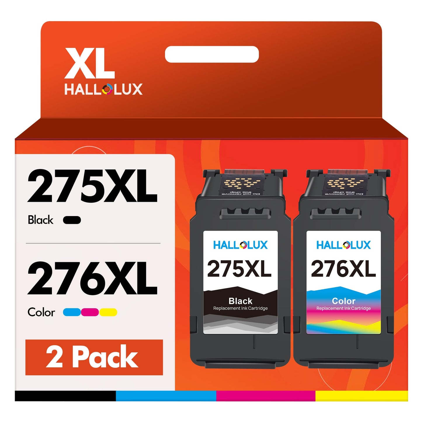 275XL 276XL Ink Cartridges Replacement for Canon 275 276 XL Ink Cartridges for Canon Ink PG-275 CL-276 for Canon PIXMA TR4720 TS3720 TS3520 TS3522 TR4722 TR4723 Printer (1 Black, 1 Tri-Color)