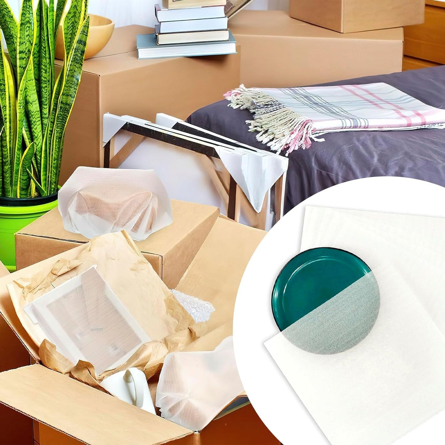 300 Pack Cushion Foam Pouches & Sheets, 4 Sizes Packing Foam Dish Packing Moving Supplies, Cushioning Wrap Sheets, Moving Foam Wrap Pouches for Protect Mug, Cup, Glasses, China, and Dishes