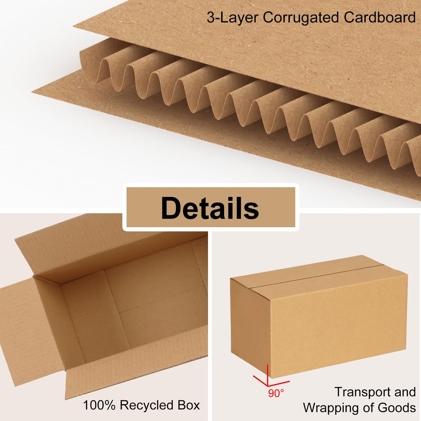 Edenseelake Pack of 50 Corrugated Cardboard Boxes for Mailing 8" x 4" x 4" Small Shipping Boxes for Packaging Mail Moving Brown