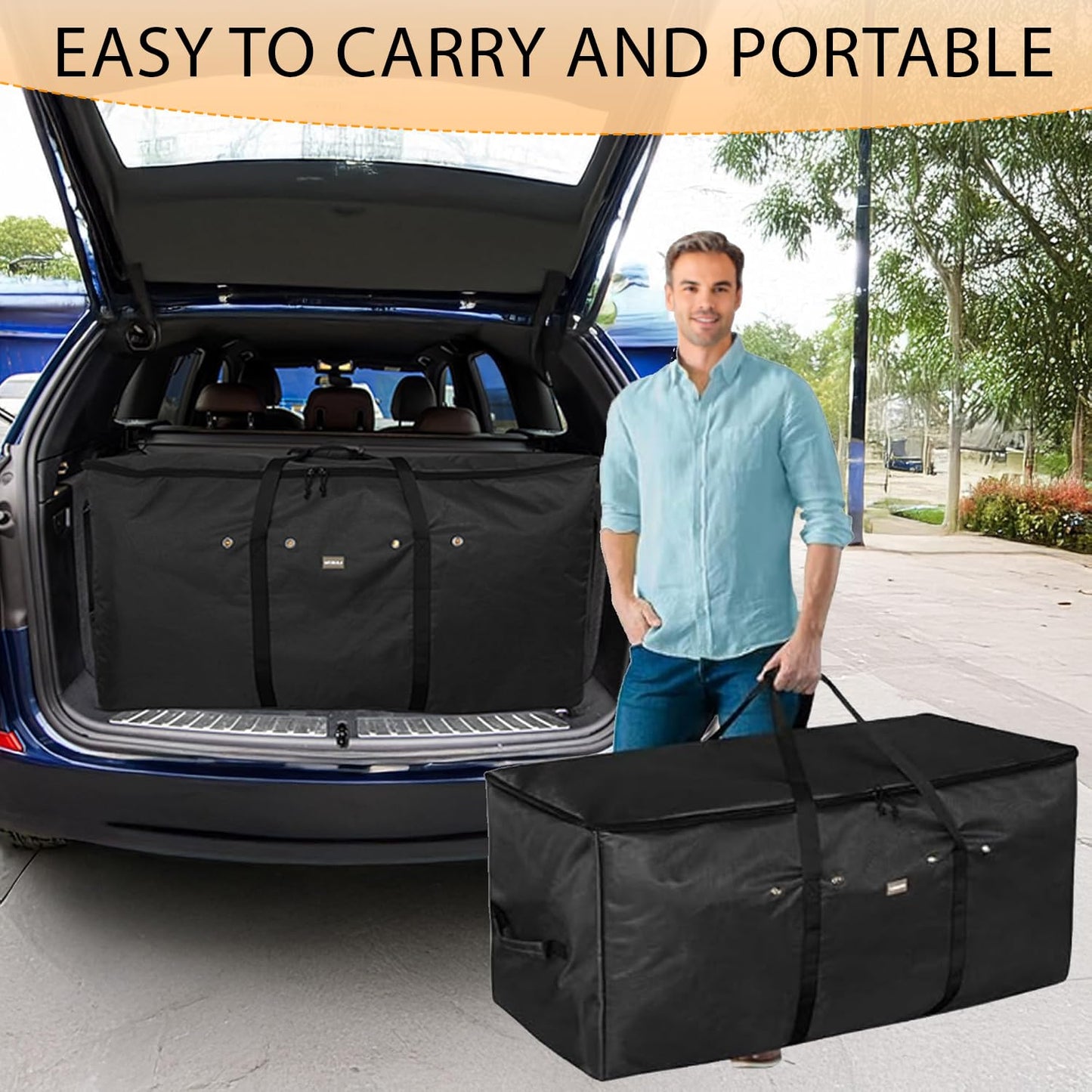 ASRJKIE Hay Bags for Horses, Hay Bale Bag 44x18x22inch Extra Large Top Slow Feed Design, Premium Oxford Heavy Duty Hay Bale Storage Bag for Barn Stable, Horses Sheep Donkey Goats