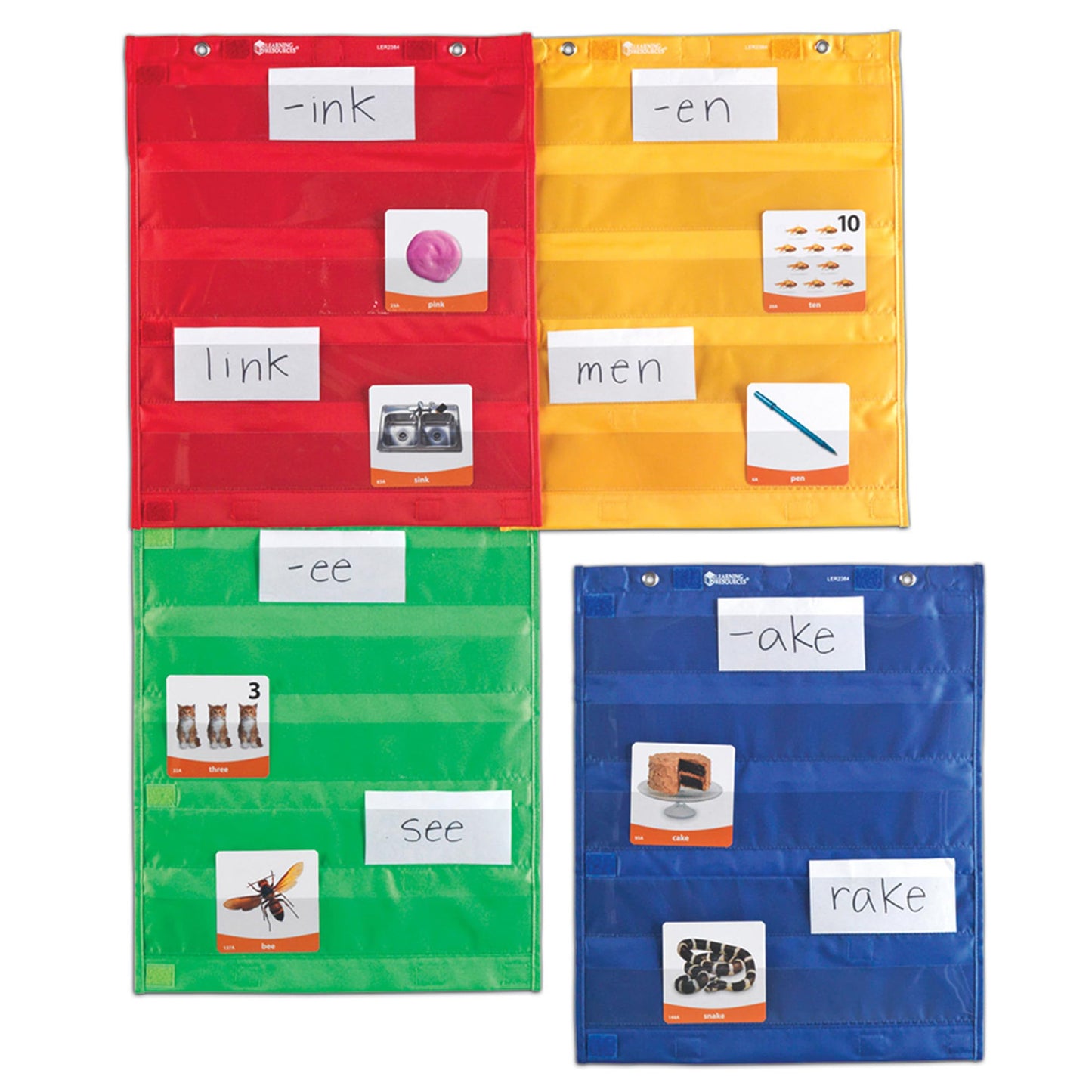 Learning Resources LER2384 Magnetic Pocket Chart Squares, Classroom/Teacher Organizer, All Grades, Set of 4