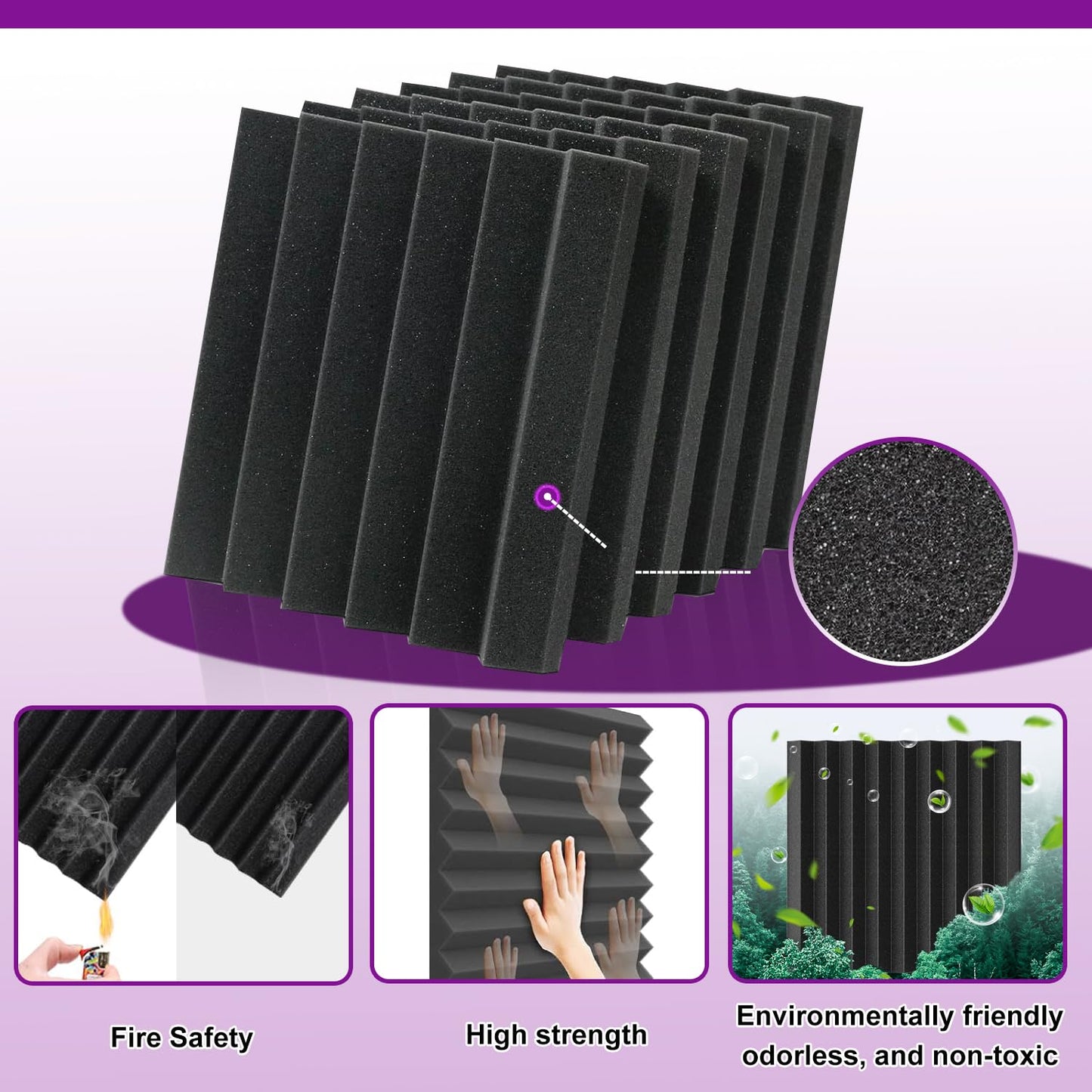 60 Pack Soundproofing Foam Panels for Walls,12" X 12"X1" Sound Proof Panels,Acoustic Foam Panels,Sound Insulation Panels for recording studios,home theaters
