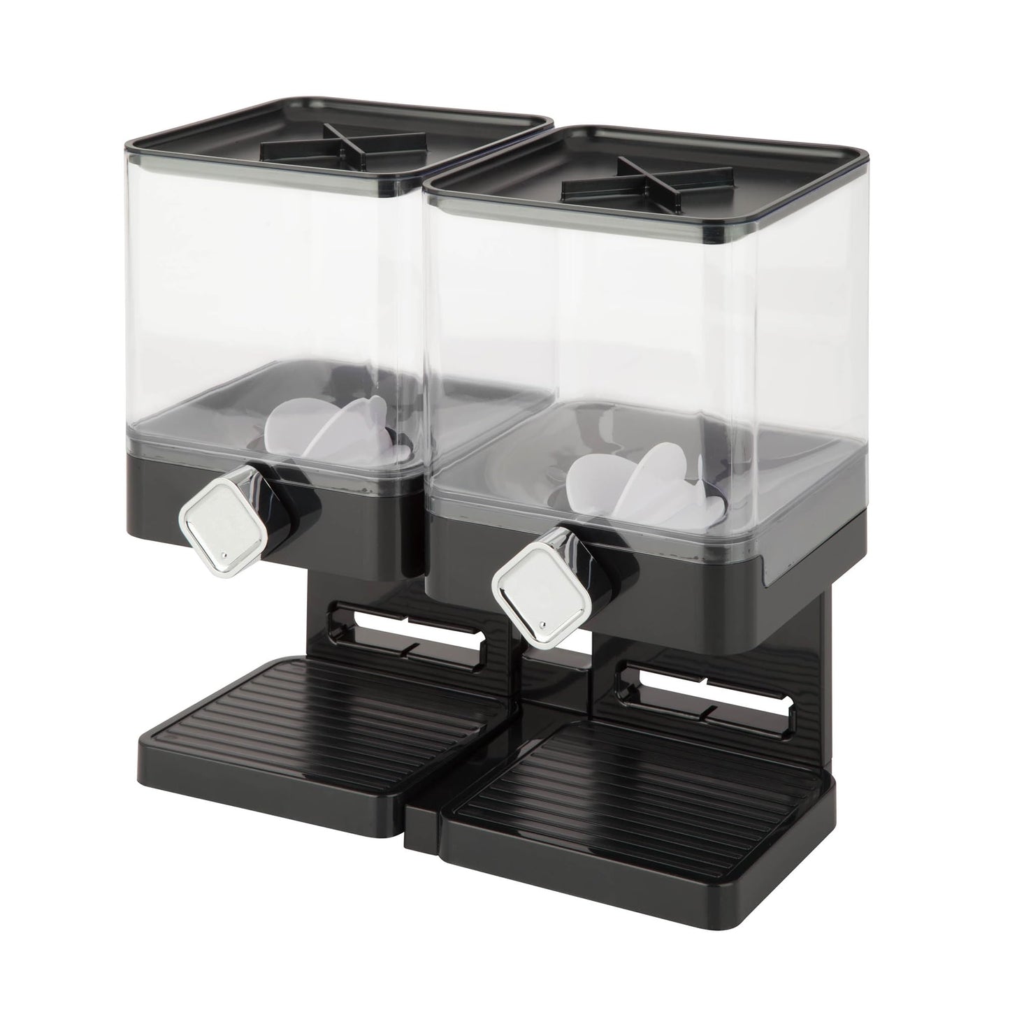 Zevro KCH-06134 Compact Dry Food Dispenser, Dual Control, Black/Chrome