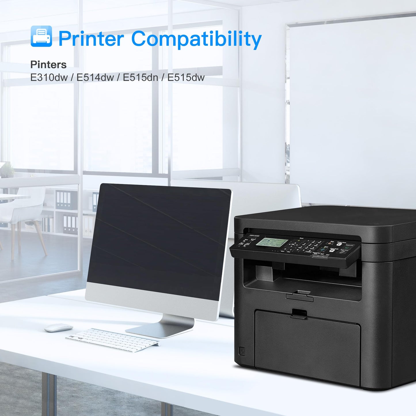 LxTek Compatible Toner Cartridge Replacement for Dell E310dw P7RMX PVTHG 593-BBKD E310 E514 E515 to use with Wireless Monochrome E310dw E515dw E514dw E515dn Printer(2 Black, High Yield 2600 Pages)