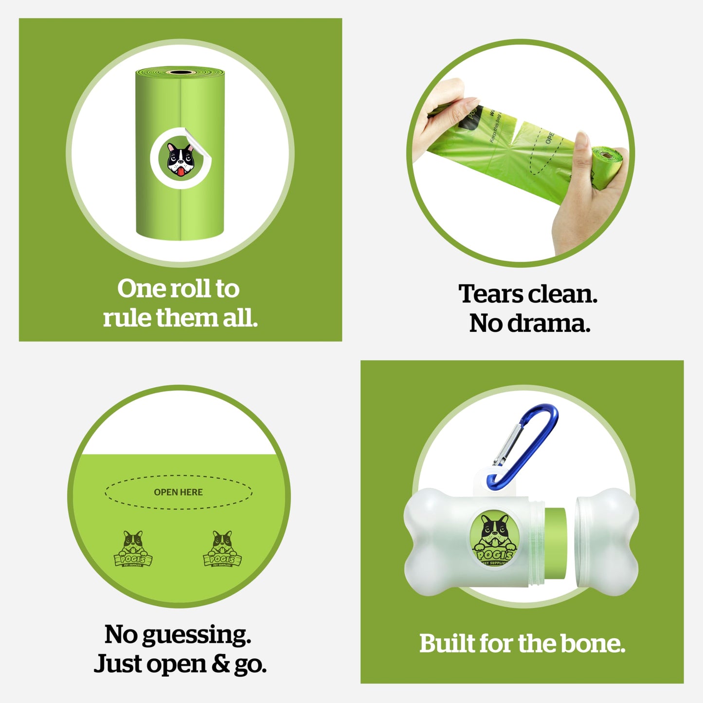 Pogi’s Poop Bags - Large, Leak-Proof Pet Waste Bags, Fresh Scent - 60 Rolls (900 Bags)