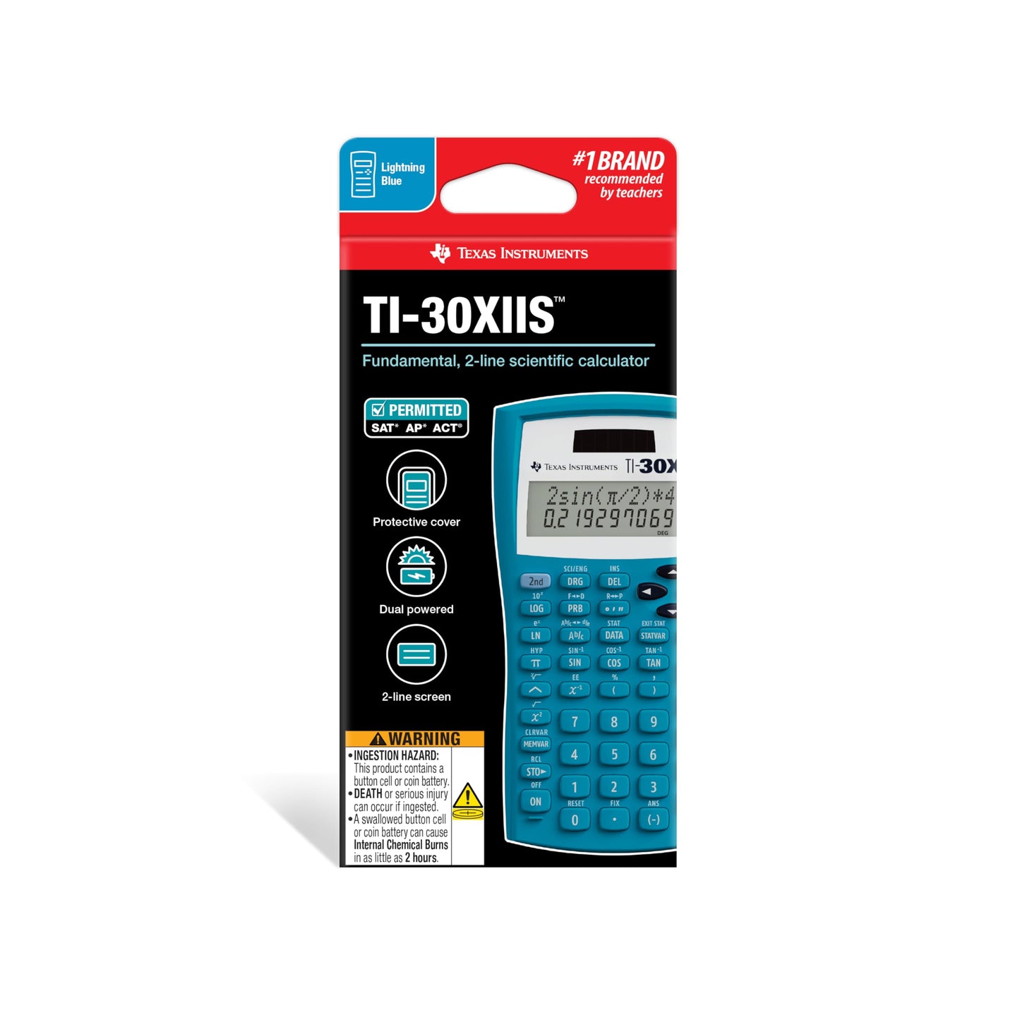 Texas Instruments Fundamental, Two-Line Scientific Calculator, Blue (30XIIS/TBL/1L1/BA)