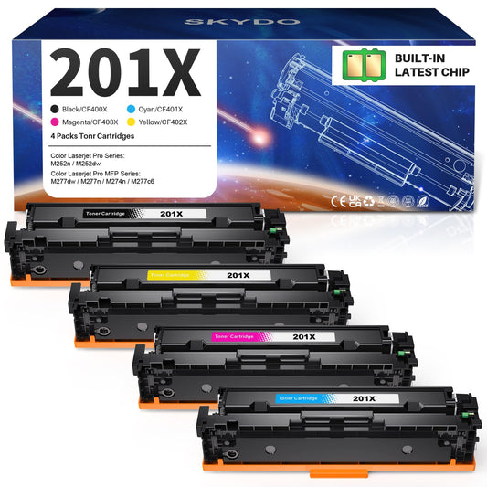 201X Toner Cartridge, M277dw Toner Compatible Replacement for HP 201X 201A CF400A CF401A CF402A CF403A Use with HP Color Laserjet Pro MFP M277dw M252dw Toner, M277n M277c6 Printer (4 Pack)