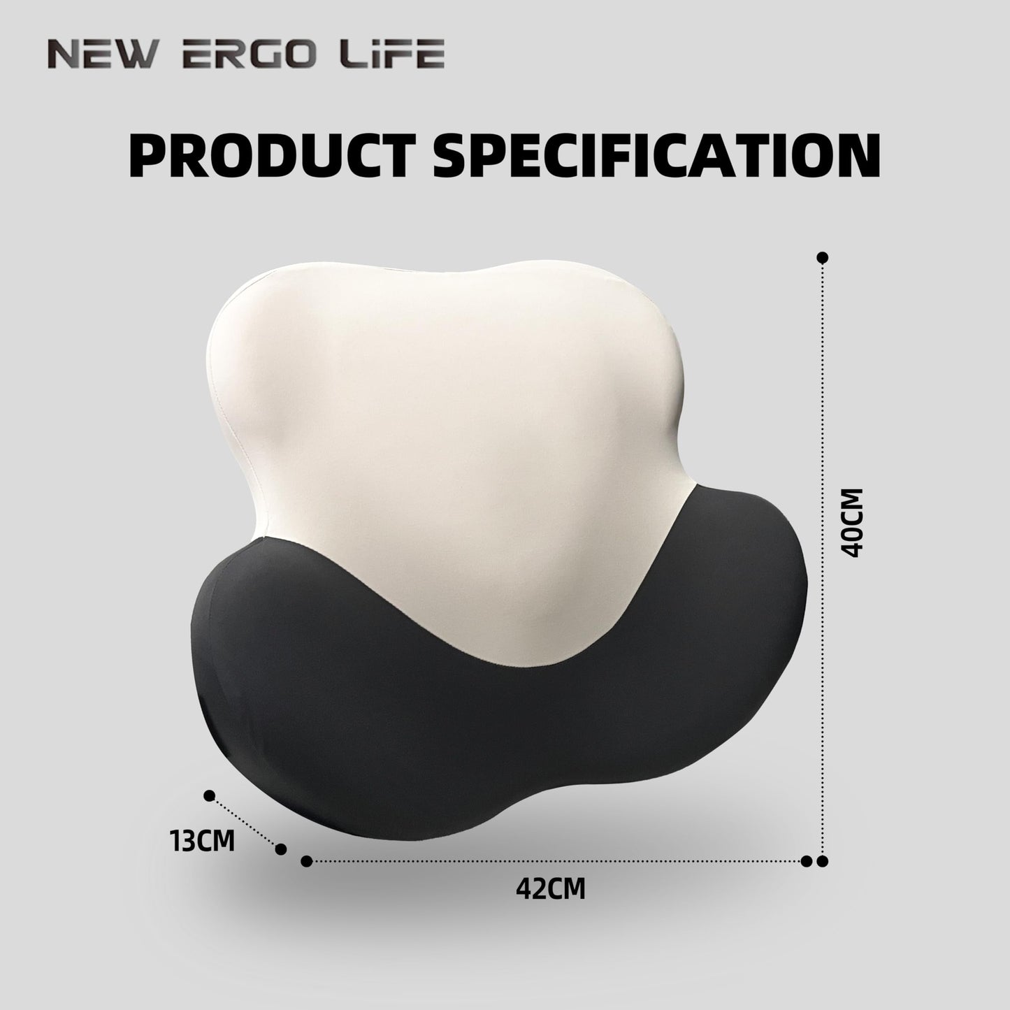 New Ergo Life Lumbar Support Cushion, Memory Foam Back Support for Pain Relief, Ergonomic Waist Cushion for Office Chair, Car Seat, and Home, Removable & Washable Cover
