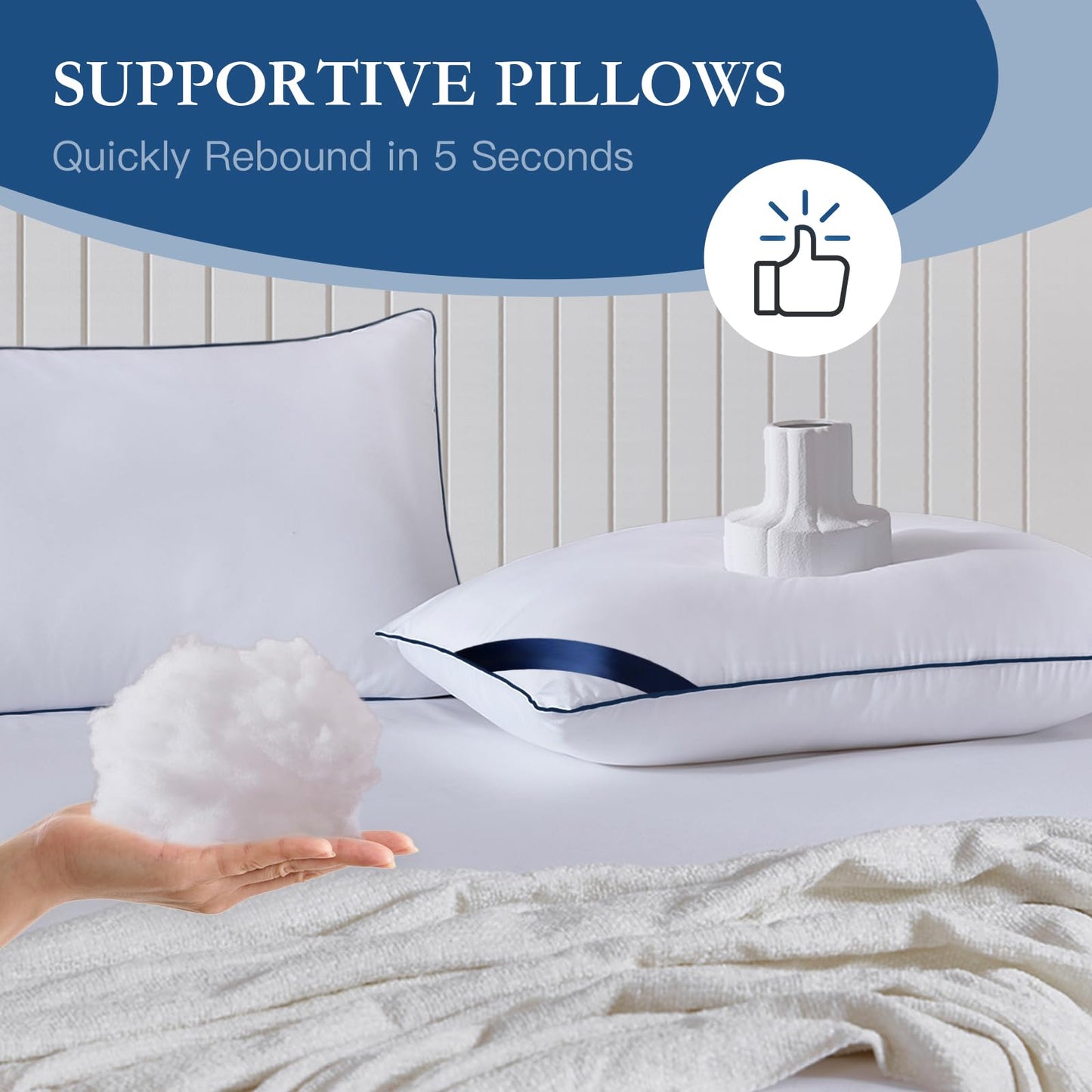 Pillows King Size Set of 4,Soft Microfiber King Pillows with Hollow Fiber,Hotel Quailty Bed Pillows for Sleeping 4 Pack for Back,Stoamch Sleeper