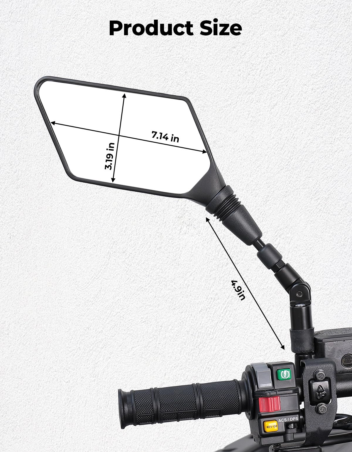 KEMIMOTO ATV Mirrors with 7/8" Handlebar Mount Motorcycle Mirrors Compatible with Polaris Sportsman Motorcycle Scooter Moped ATV Snowmobile Dirt Bike Cruiser