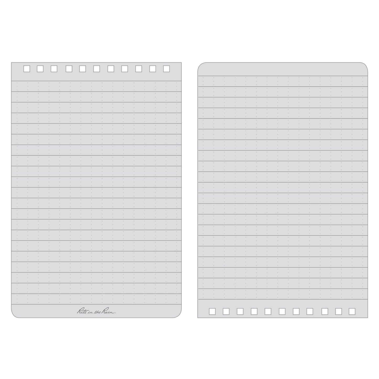 Rite in the Rain Weatherproof Top Spiral Notebook, 4" x 6", Orange Cover, Universal Pattern, 6 Pack (No. OR46L6)