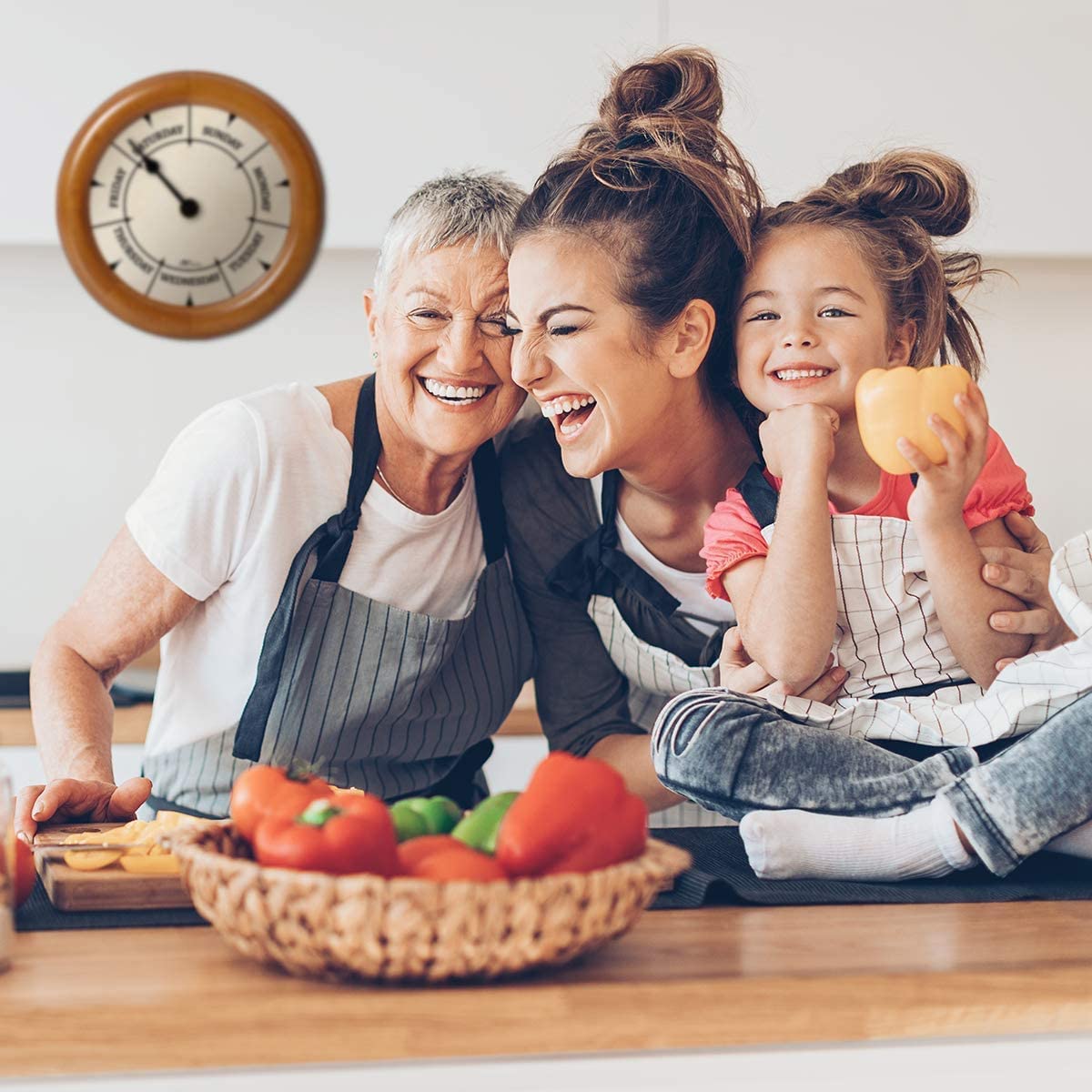 DayClocks Classic Day of The Week Wall Clock with Solid Wood Frame – Calendar Day Clock – Ideal Retirement Gift for Men & Women – Pine, 10"