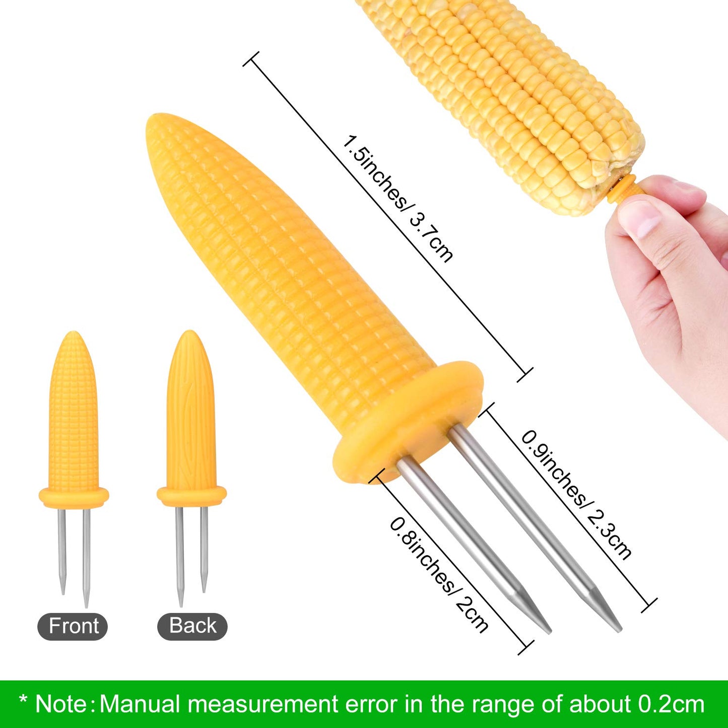 9 Pcs Corn Trays with 20 Pcs Corn Holders on The Cob Skewers Transparent Plastic Corn Dishes Corn Holders Cob Dinner for Sweet Butter Corn