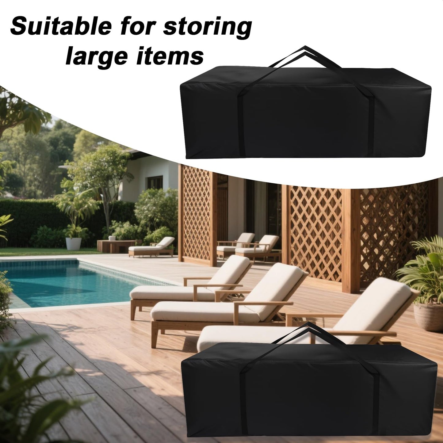 2pcs Extra Large Cushion Storage Bag, 68x30x20 Inch Waterproof Outdoor Storage Moving Bag with Handles Protective Zipper Furniture Organization Wrapped Supply for Patio Outdoor Home