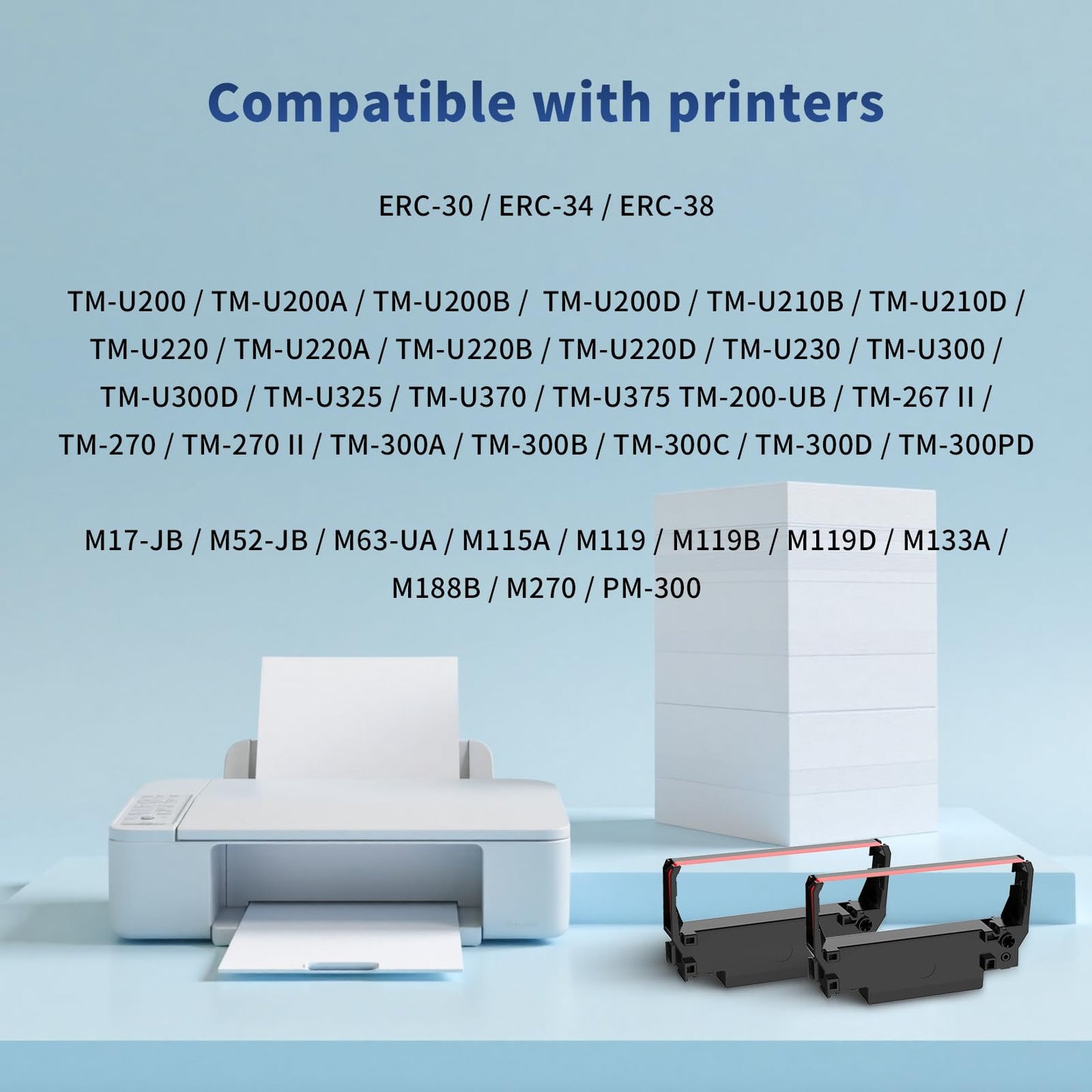 LinkDocs ERC30 Replacement for ERC-30/34/38 B/R Ribbons Compatible with Epson TM-U220 M188B ERC30 ERC34 ERC38 NK506 Printer (Black and Red, 24-Pack)